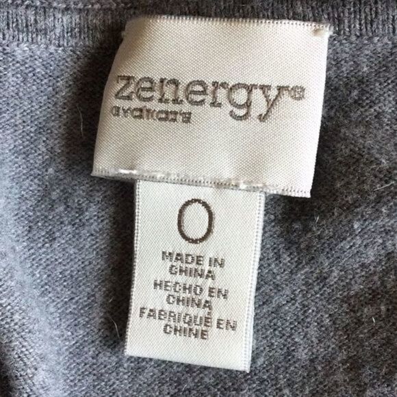 Zenergy by Chico’s‎ Embellished Zip Up Gray Hoodie Chico’s Size 0 Reg 4/6 - Picture 6 of 9